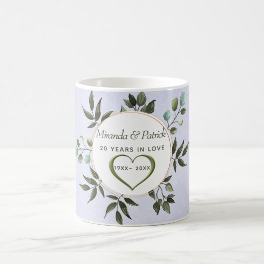 Salbeigrüne Blätter Kaffeetasse (Mittel)