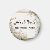 Salbeigrüne Blume - Text personalisiert Magnet (Vorne)