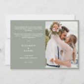 Salbeigrüne Blumen-Grünzeug-Lichterkette Foto Dankeskarte (Rückseite)