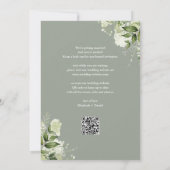 Salbeigrüne Blumen-Lichterkette QR-Code Hochzeit Save The Date (Rückseite)