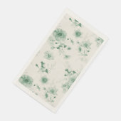Salbeigrüne Blumenmuster Serviette (Ecke)