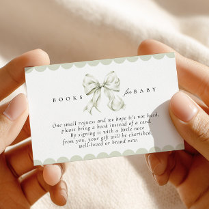 Salbeigrüne Bogen-Baby-Shower-Bücher für Baby-Kart Begleitkarte