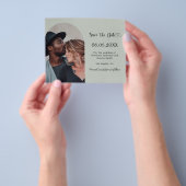 Salbeigrüne Bogen-Foto Budget-Hochzeit Save the Da Flyer (Gruppe)