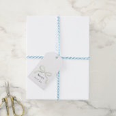 Salbeigrüne Bogen-Monogramm-Dankesnachricht Hochze Geschenkanhänger (Mit Garn)