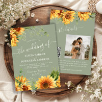 Salbeigrüne Boho-Blumen-Sonnenblumen-Hochzeit
