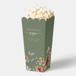 Salbeigrüne Boho-Schmetterling-Popcorn Geschenkschachtel