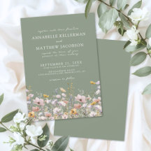 Salbeigrüne Boho-Wildblumen-Hochzeit