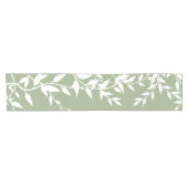 Salbeigrüne Botanische Blätter Kurzer Tischläufer (Horizontal)