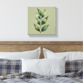 Salbeigrüne Botanische Blätter Leinwand (Insitu (Schlafzimmer))