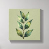 Salbeigrüne Botanische Blätter Leinwand (Vorderseite)
