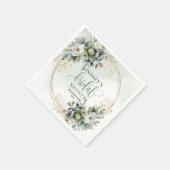 Salbeigrüne Botanische Brautparty-Servietten Serviette (Ecke)