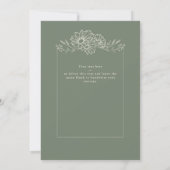 Salbeigrüne Botanische Daisy-Gartenhochzeit im Chi Dankeskarte (Rückseite)