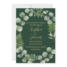 Salbeigrüne botanische Eukalyptus-Hochzeitseinladu