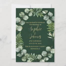 Salbeigrüne botanische Eukalyptus-Hochzeitseinladu Einladung