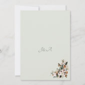 Salbeigrüne botanische Fotografie Save-the-Date-Ka Einladung (Rückseite)