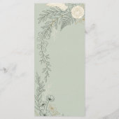 Salbeigrüne botanische Hochzeit Menükarte (Rückseite)