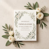 Salbeigrüne Botanische Hochzeit - Save the Date