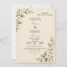 Salbeigrüne botanische Hochzeitseinladung