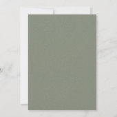 Salbeigrüne Botanische Hochzeitseinladung mit Boge (Rückseite)