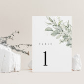 Salbeigrüne botanische Hochzeitstischnummern Tischnummer