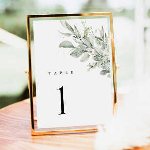 Salbeigrüne botanische Hochzeitstischnummern Tischnummer