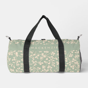 Salbeigrüne Botanische Personalisierte Duffle Bag