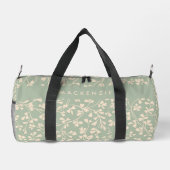 Salbeigrüne Botanische Personalisierte Duffle Bag (Rückseite)