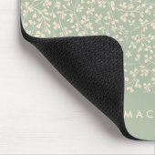 Salbeigrüne botanische personalisierte  mousepad (Ecke)