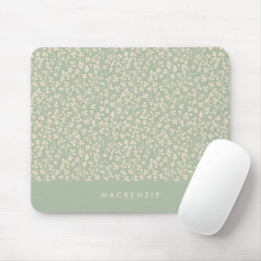 Salbeigrüne botanische personalisierte  mousepad (Mit Mouse)