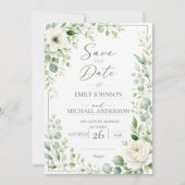 Salbeigrüne Botanische Save-the-Date-Karte Save The Date (Vorderseite)