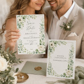 Salbeigrüne Botanische Save-the-Date-Karte Save The Date