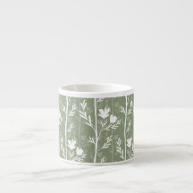 Salbeigrüne botanische stille Floralsilhouette