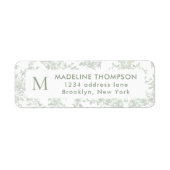 Salbeigrüne botanische Toile-Monogrammadresse (Vorne)