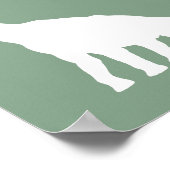 Salbeigrüne Brontosaurus-Dinosaurier-Kinderzimmer- Poster (Ecke)