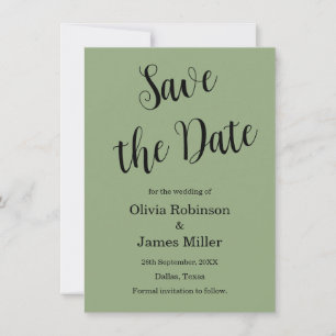 Salbeigrüne Casual-Hochzeit Save The Date