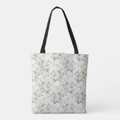 Salbeigrüne Chintz-Tasche, Englischer Blumenprint Tasche (Rückseite)