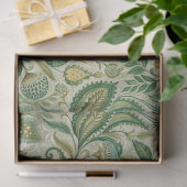 Salbeigrüne Creme-Paisley Seidenpapier (Geschenk)