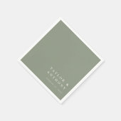 Salbeigrüne einfache moderne elegante Minimal-Hoch Serviette (Ecke)