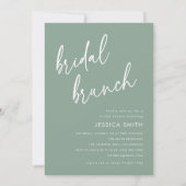 Salbeigrüne einfache Skript-Braut-Brunch-Einladung Einladung (Vorderseite)