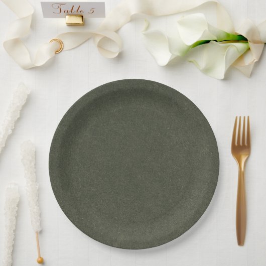 Salbeigrüne elegante minimalistische Hochzeitspapi Pappteller (Hochzeit)