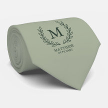Salbeigrüne Elegante Offiziant Hochzeitsmonogramm