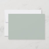 Salbeigrüne elegante Rezeptkarte RSVP Karte (Rückseite)