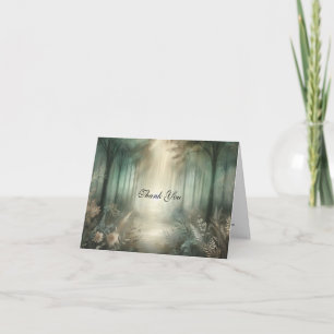 Salbeigrüne Enchanted Forest Radiance Hochzeit  Dankeskarte