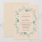 Salbeigrüne erdige Boho-Hochzeit Einladung (Vorne/Hinten)