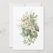 Salbeigrüne Eukalyptus-Blumenhochzeit | Menü Einladung (Rückseite)