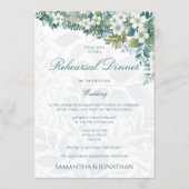 Salbeigrüne Eukalyptus-Hochzeitsprobe-Dinner Einladung (Vorderseite)