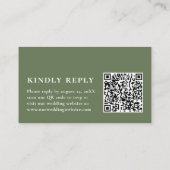 Salbeigrüne Eukalyptus- & QR-Code-Hochzeits-RSVP Begleitkarte (Rückseite)