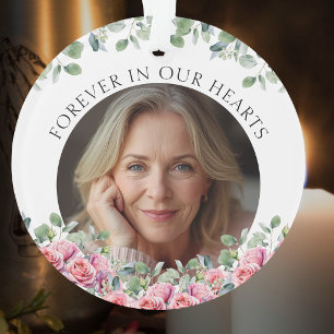 Salbeigrüne Eukalyptus-Rosa Rosen Erinnerung Ornament