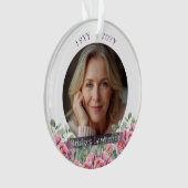 Salbeigrüne Eukalyptus-Rosa Rosen Erinnerung Ornament (Vorderseite)