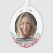 Salbeigrüne Eukalyptus-Rosa Rosen Erinnerung Ornament (Vorderseite)